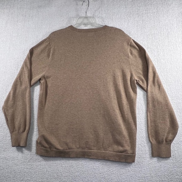 J. Crew Tan Cotton Crewneck Long Sleeve Sweater Men's Size L - Picture 9 of 16